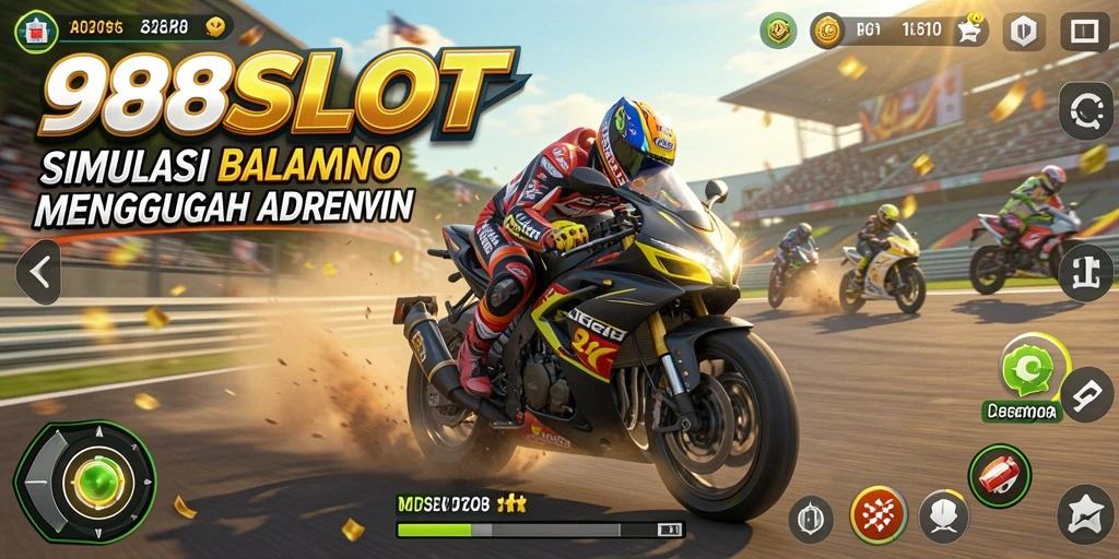 Tampilan balapan motor yang seru dalam 988SLOT.