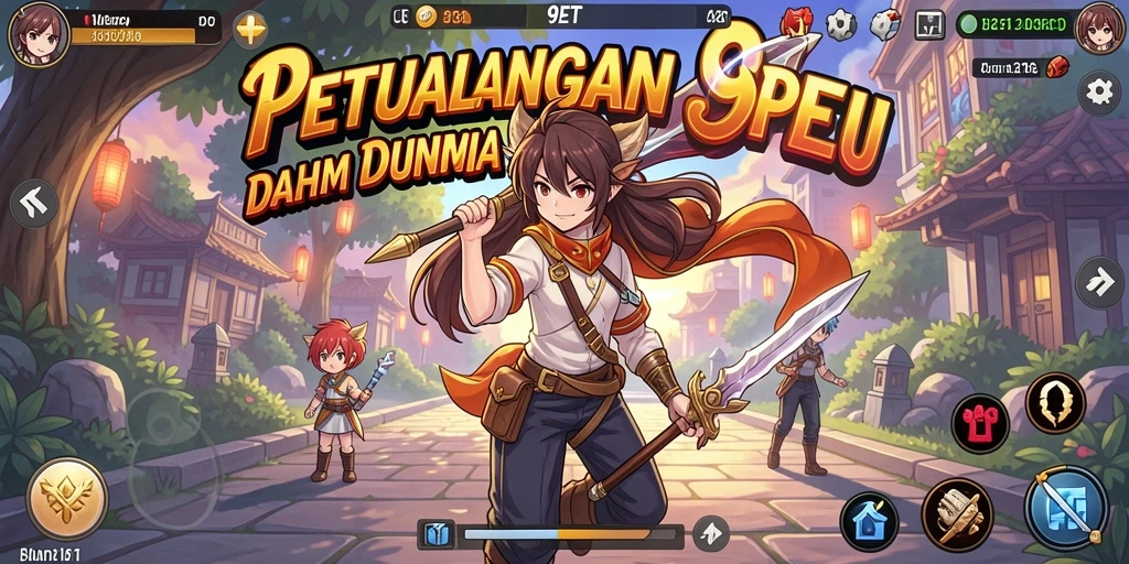 Screenshot gameplay 9ET menampilkan pertempuran karakter anime yang seru.