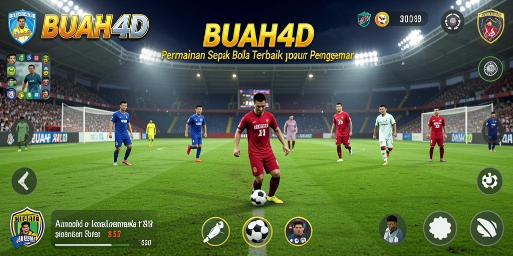 Tampilan seru gameplay BUAH4D dengan aksi sepak bola yang mendebarkan.