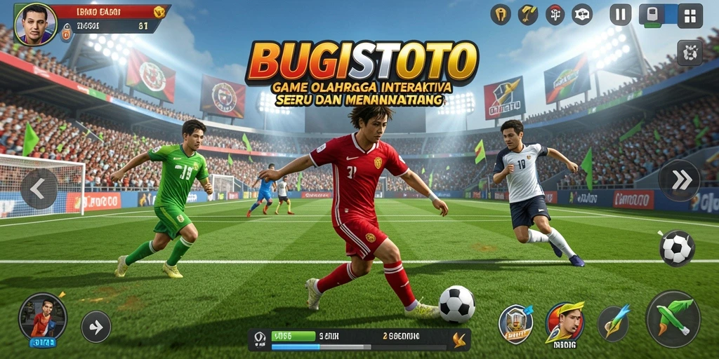 Gameplay BUGISTOTO menunjukkan aksi olahraga yang seru dan kompetitif.