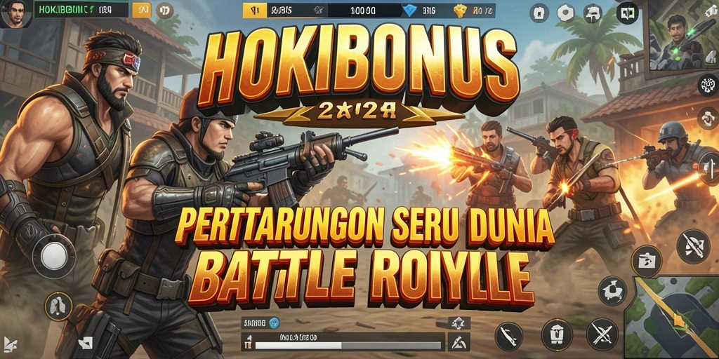 Gameplay mendebarkan HOKIBONUS di medan perang Battle Royale.