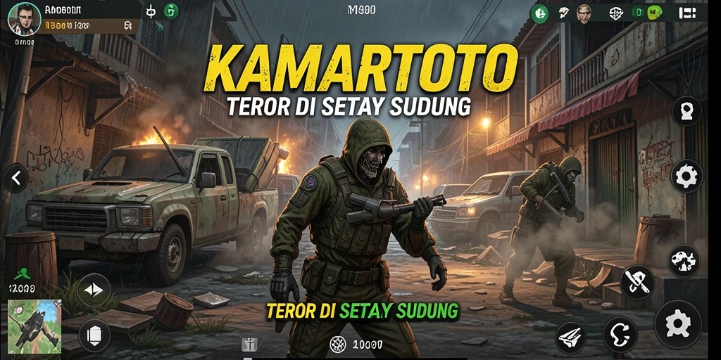 Tangkapan layar gameplay KAMARTOTO menampilkan suasana menyeramkan dan mencekam.