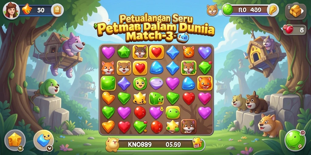 Gameplay KNO89 yang seru dalam genre Match-3.