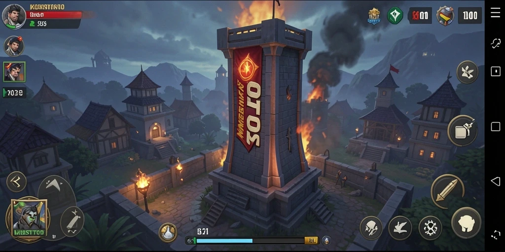 Gameplay mendebarkan menara pertahanan dalam KOSTOTO.