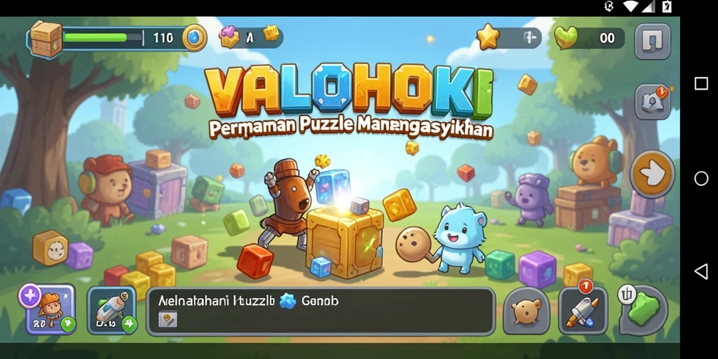 Tampilan permainan VALOHOKI dengan berbagai tingkat puzzle yang menantang.