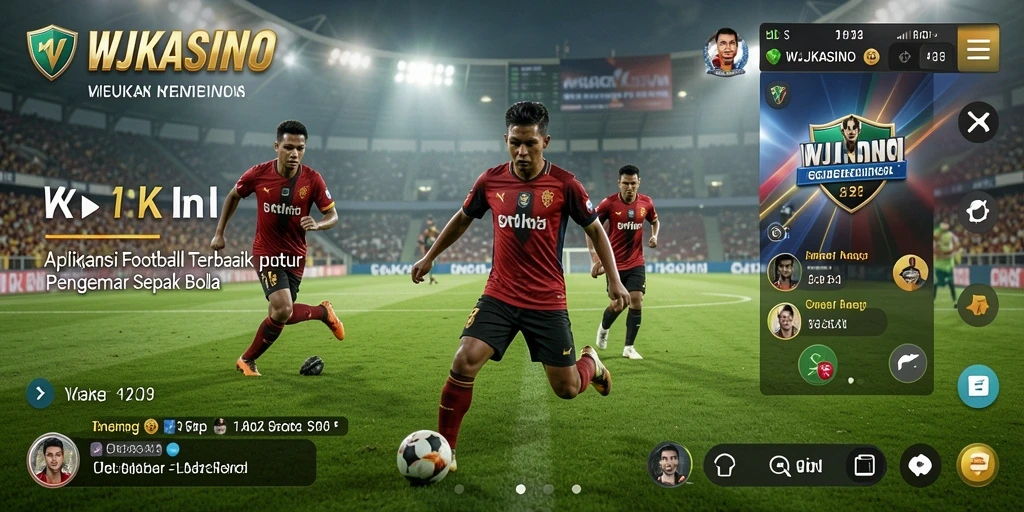 Screenshot gameplay WJKASINO menampilkan aksi seru pertandingan sepak bola.